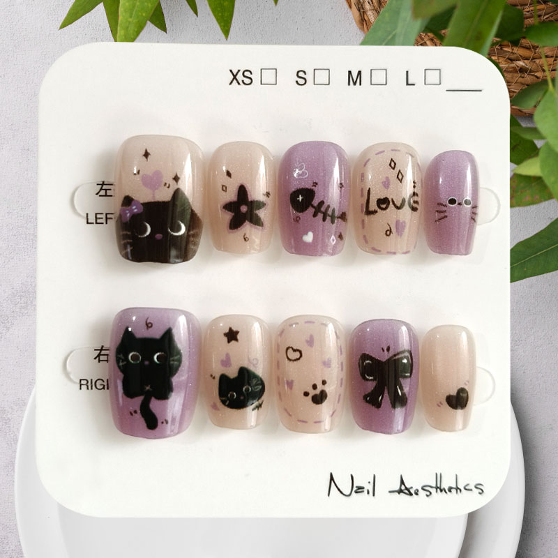 Nail Art Motif - 10 pièces de faux ongles à