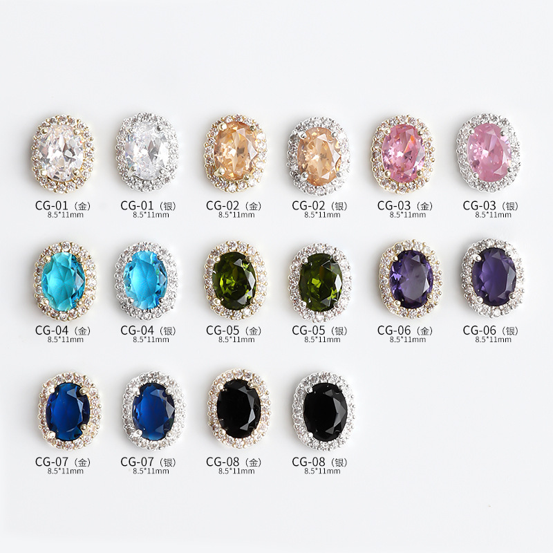 Nail Art Oval - Breloques pour ongles en Zircon de