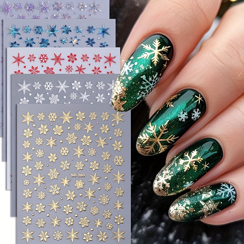 Nail Art Gothic - Autocollants pour ongles étoile flocon de