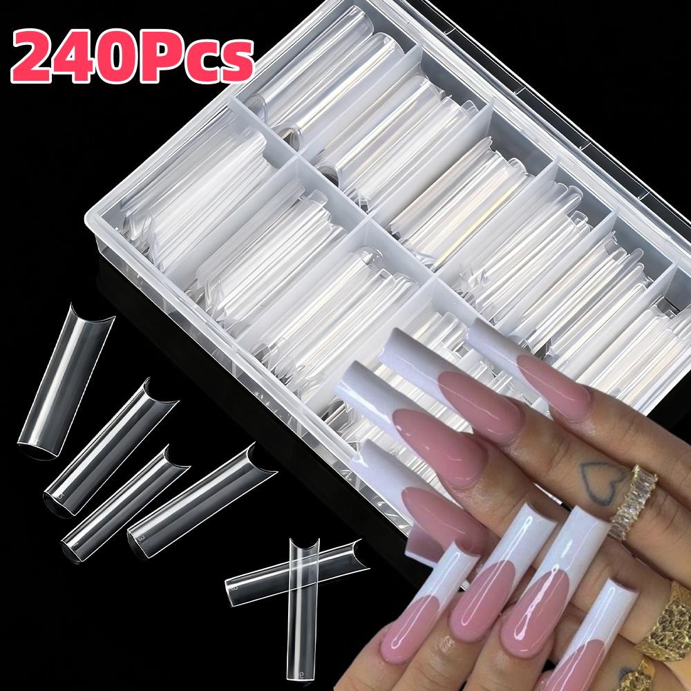 Nail Art Xxl - 240 faux ongles transparents à presser,