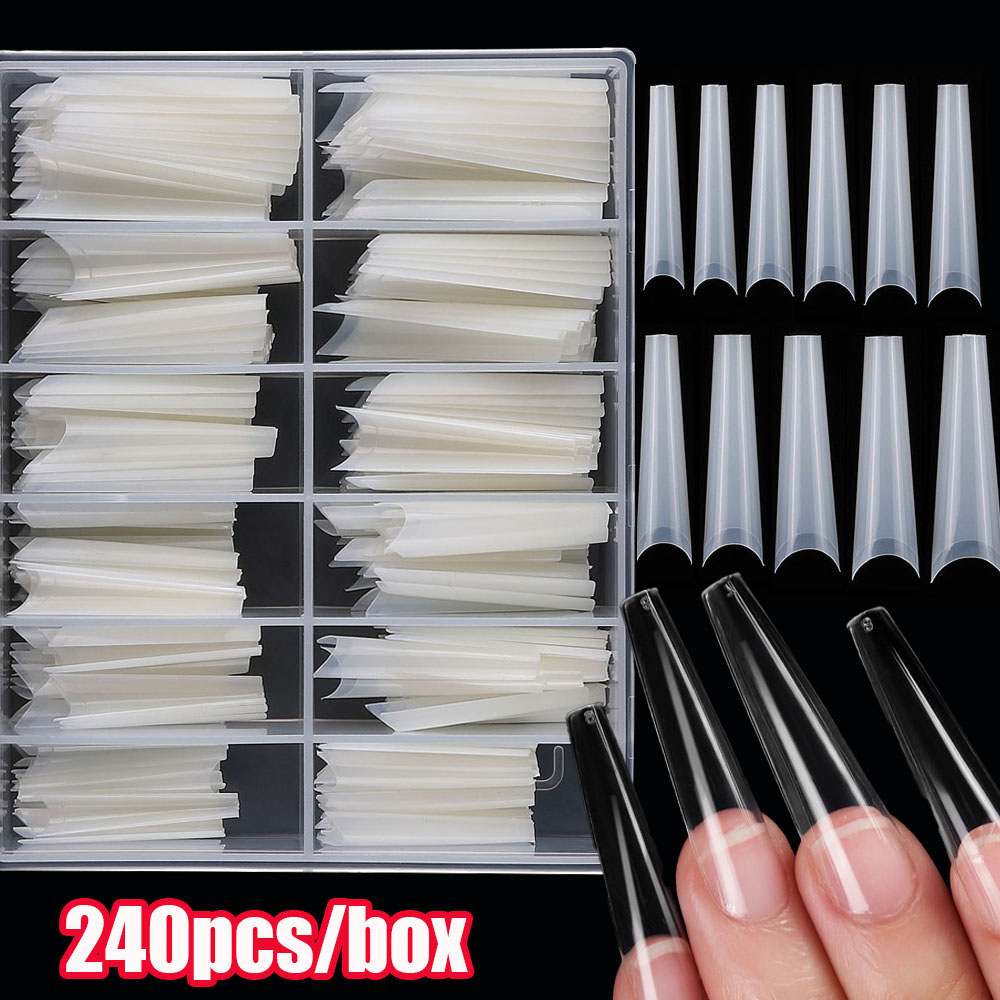 Nail Art Xxl - 240 pièces Extra longue courbe C