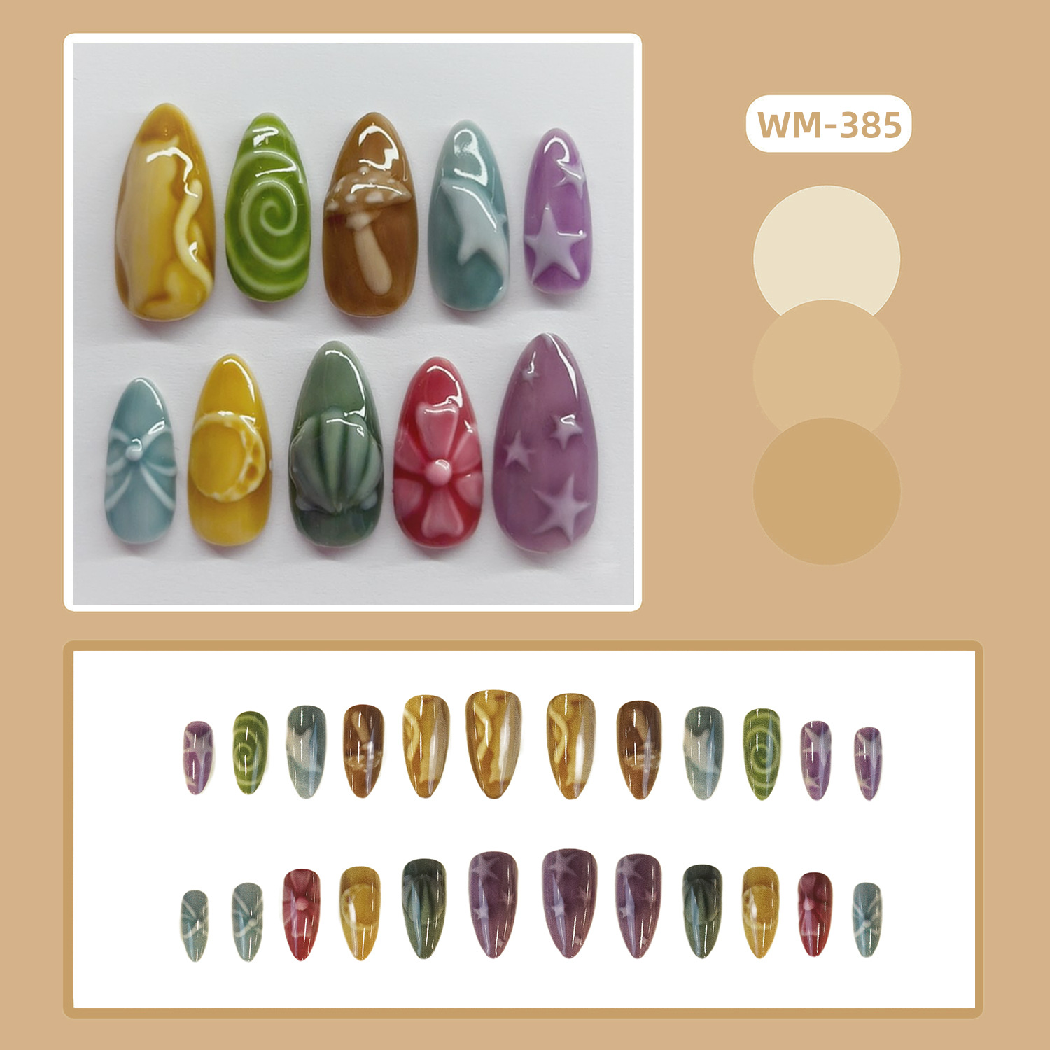 Nail Art Full Motif - 24 faux ongles en forme de