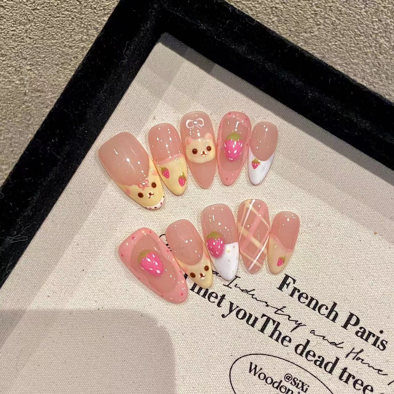 Nail Art Oval - 10 pièces de faux ongles ovales