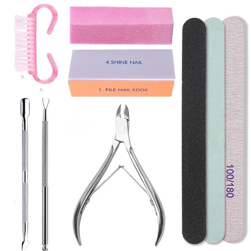 Nail Fan Brush - Ensemble de limes à sable pour