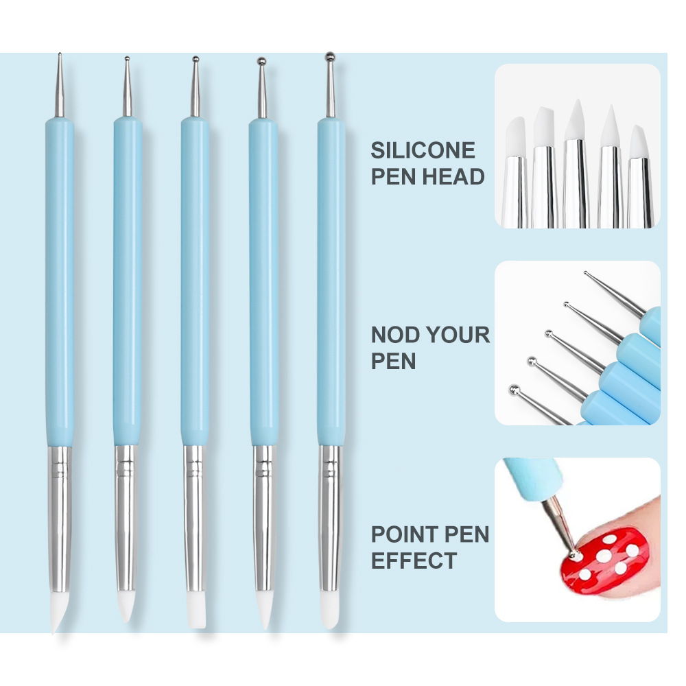 Nail Fan Brush - Lot de 1/3/5/6 pinceaux pour nail