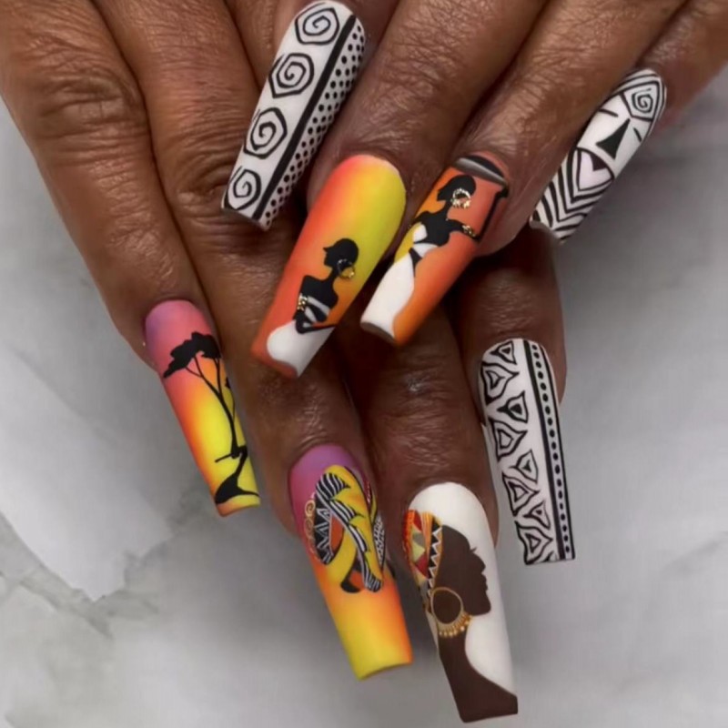 Faux ongles mi-longs pour femm - Nail Art Motif avis et prix