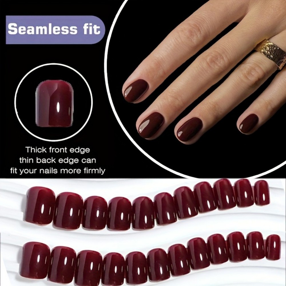 Ensemble de 24 faux ongles œil - Nail Art Red Wine Cat Eye avis et prix