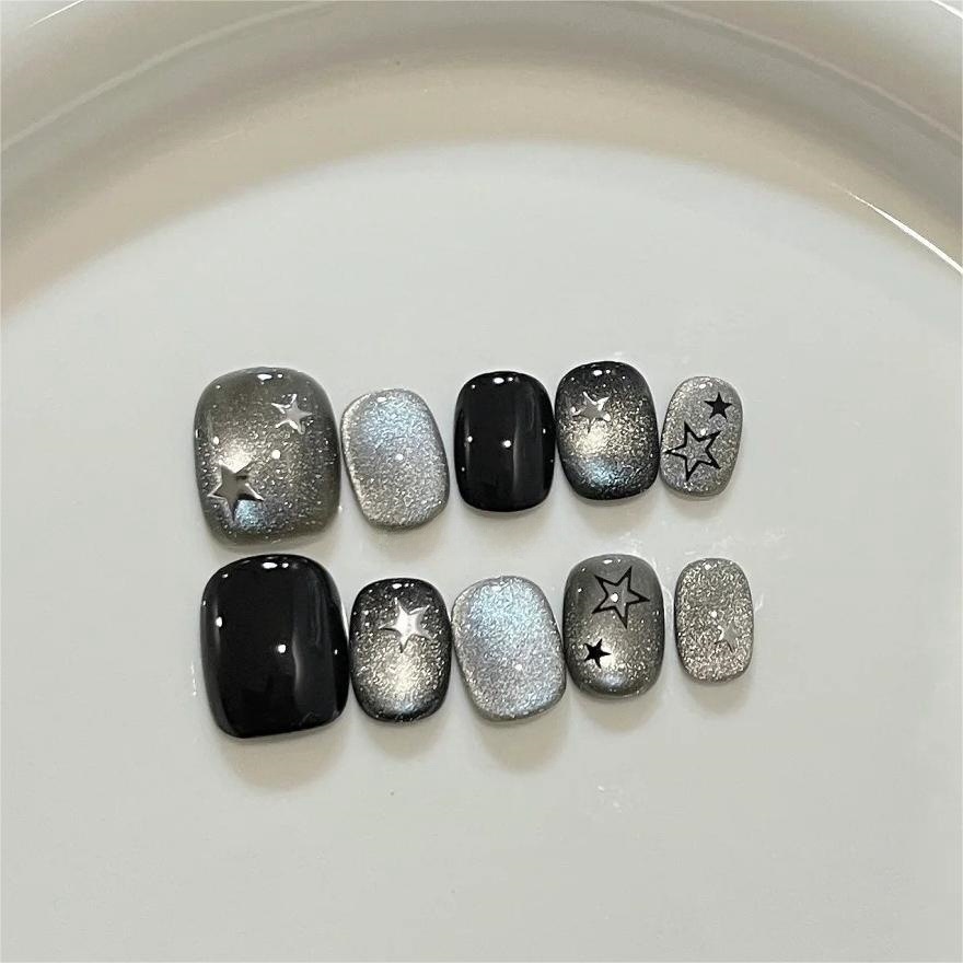 10 pièces noir mignon chat à l - Nail Art Eye Cat avis et prix