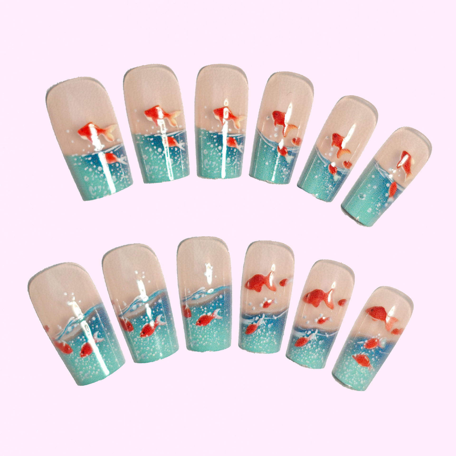 Faux ongles carrés mi-longs po - Nail Art Motif avis et prix