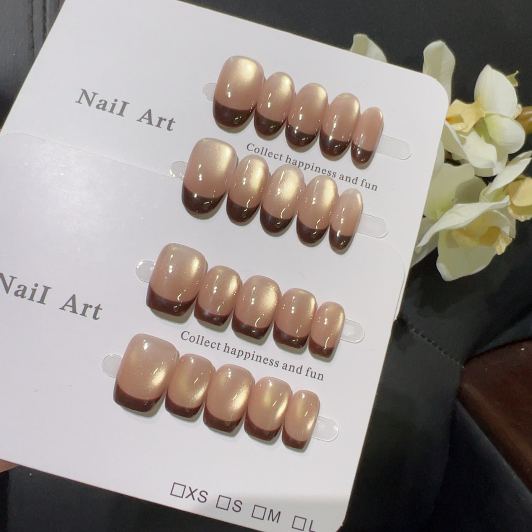 Faux ongles français courts à  - Nail Art Red Wine Cat Eye avis et prix