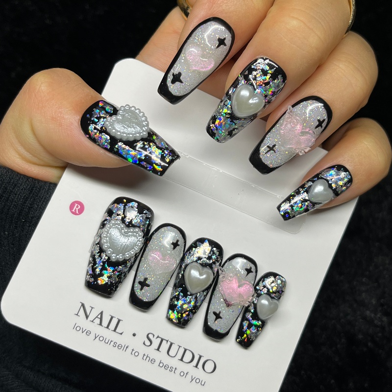 10 pièces gothique noir presse - Nail Art Gothic avis et prix