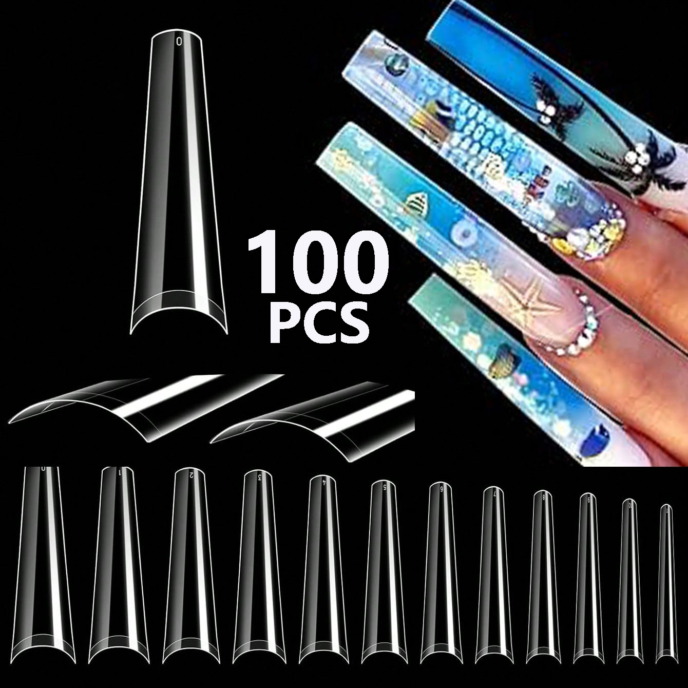100 faux ongles transparents X - Nail Art Xxl avis et prix
