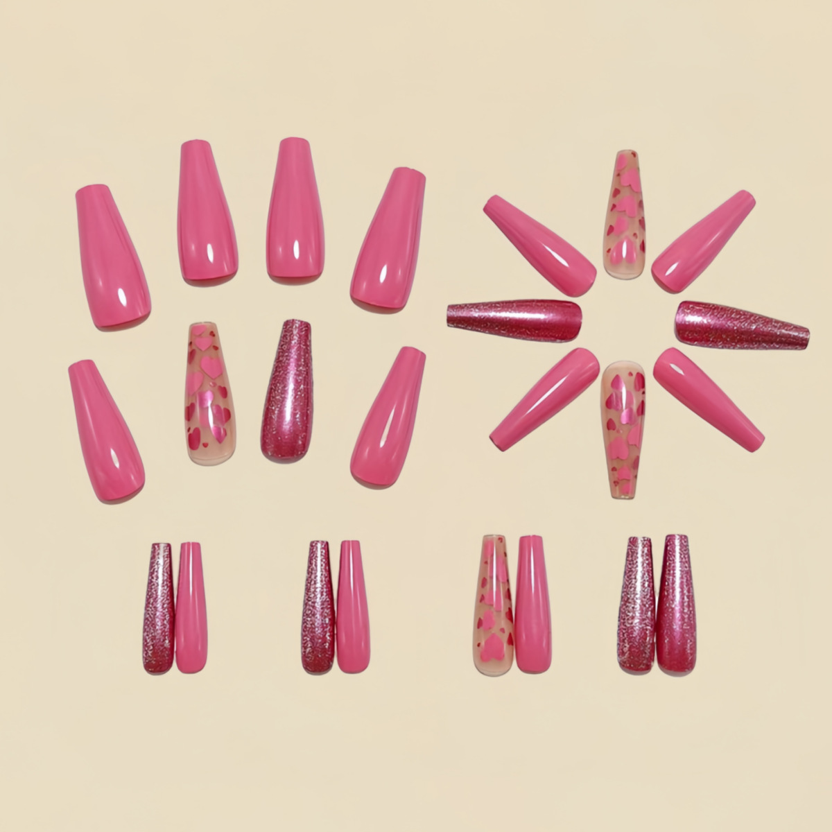 Faux ongles mi-longs rose et b - Nail Art Wedding avis et prix