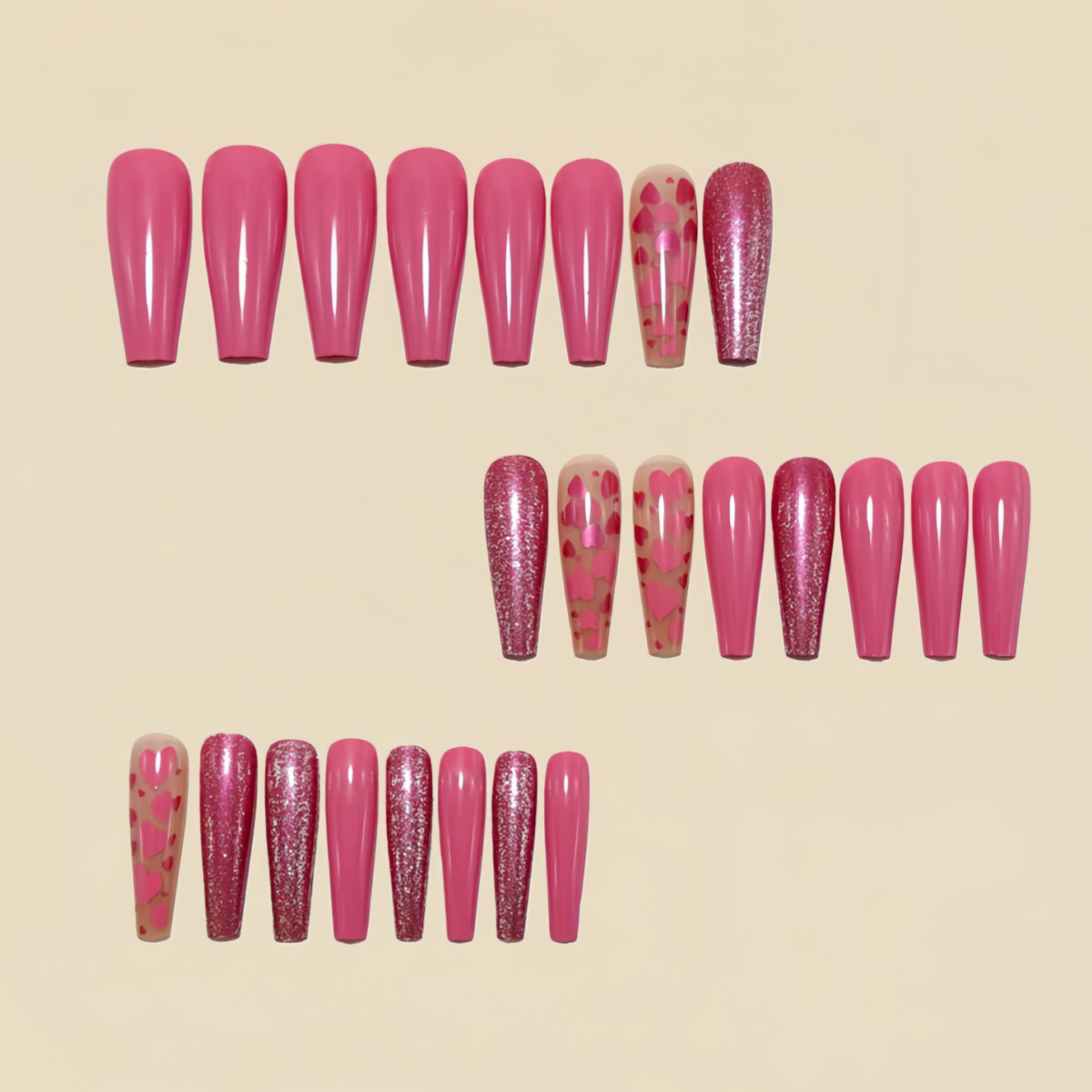 Faux ongles mi-longs rose et b - Nail Art Wedding avis et prix