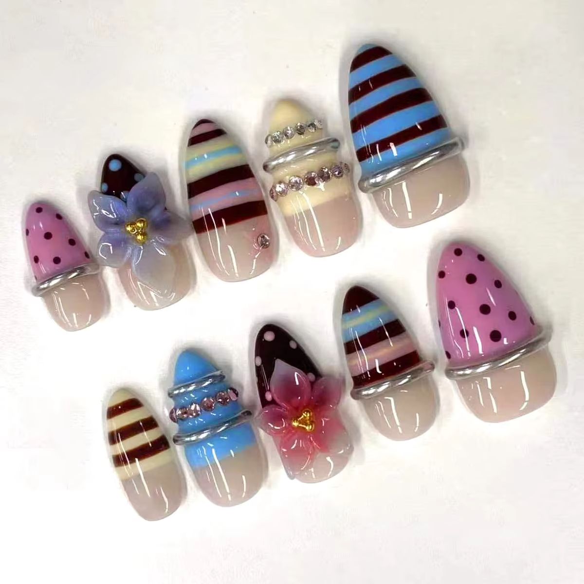 24 faux ongles à presser en am - Nail Art Red Wine Cat Eye avis et prix