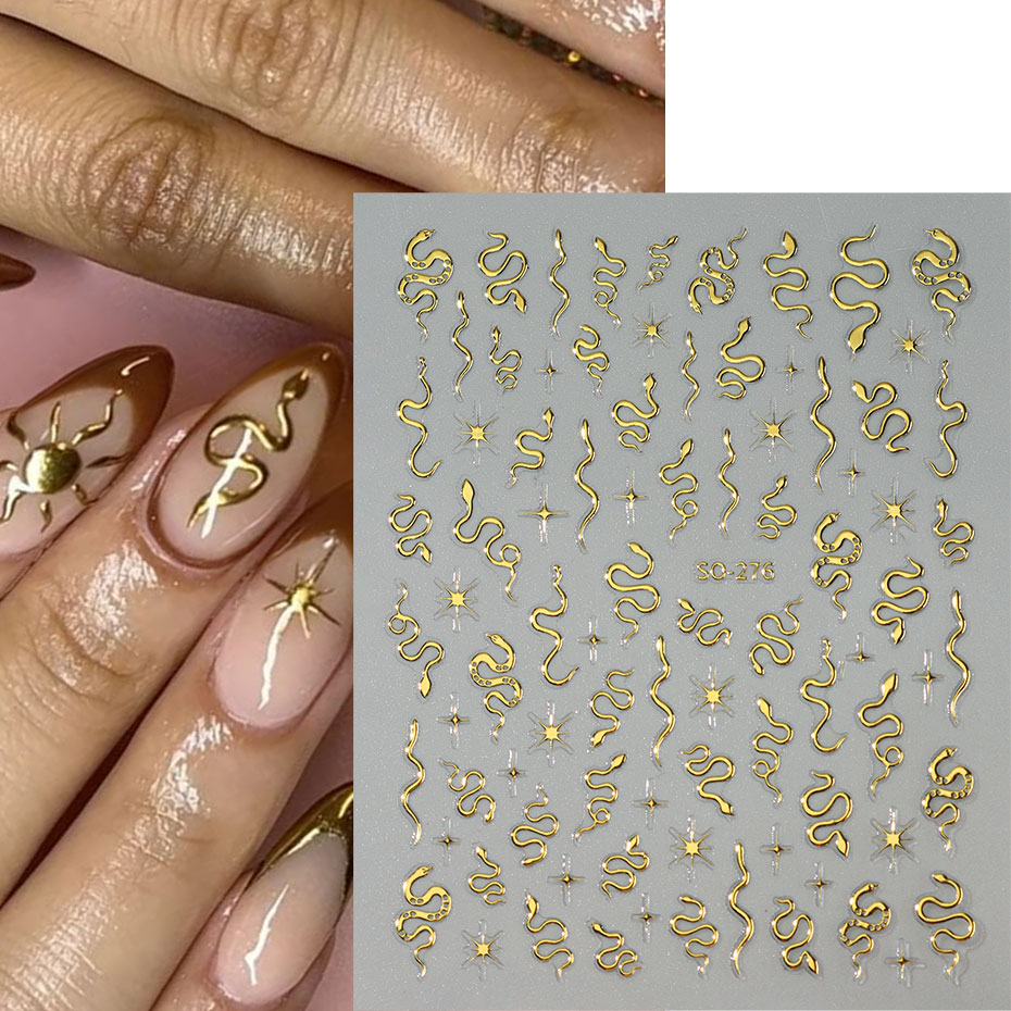 Autocollants 3D serpent noir p - Nail Art Gothic avis et prix