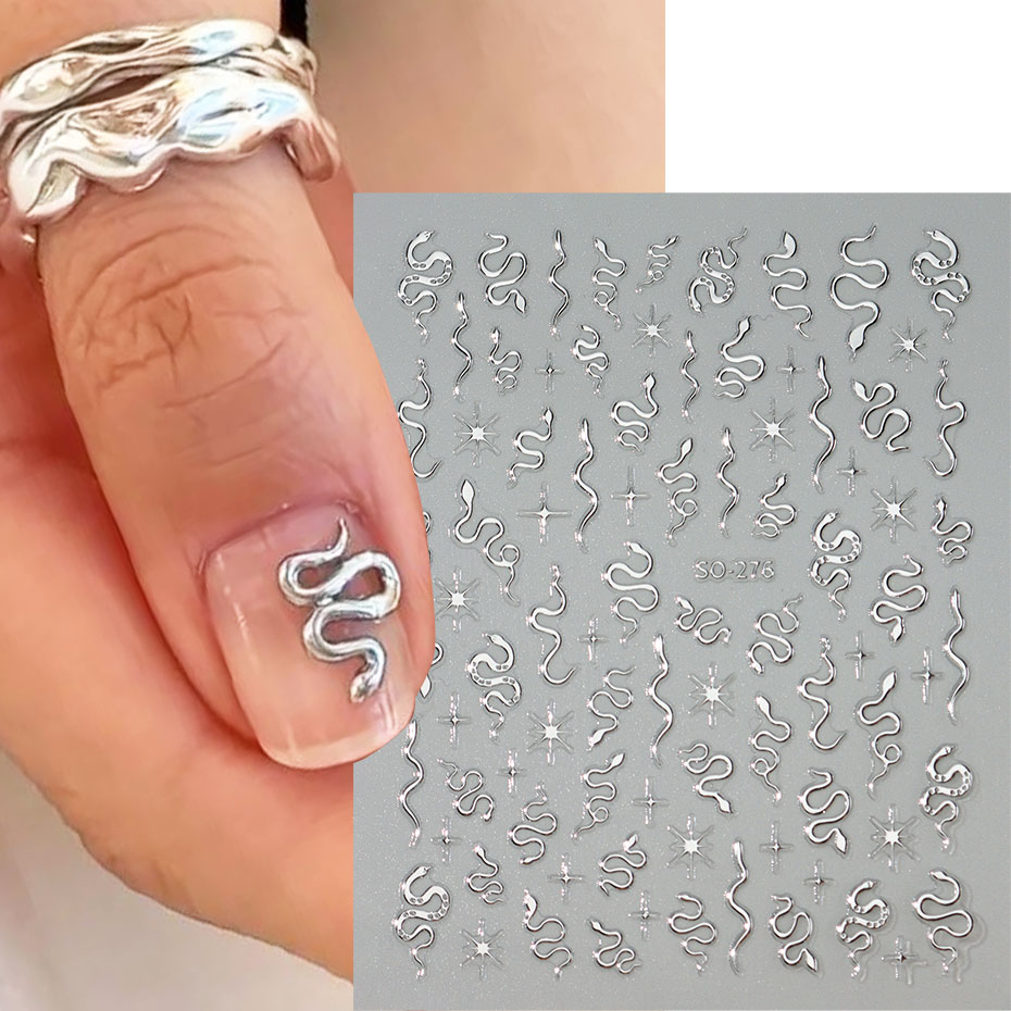 Autocollants 3D serpent noir p - Nail Art Gothic avis et prix